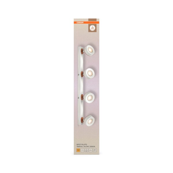 LED Deckenstrahler verstellbar Weiß Holz 3000 K OSRAM