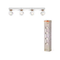 LED Deckenstrahler verstellbar Weiß Holz 3000 K OSRAM