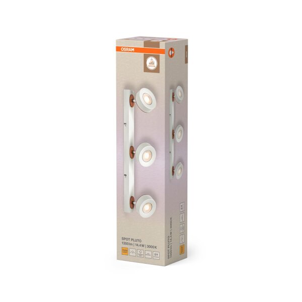 LED Deckenstrahler schwenkbar Weiß Holz 3000 K OSRAM
