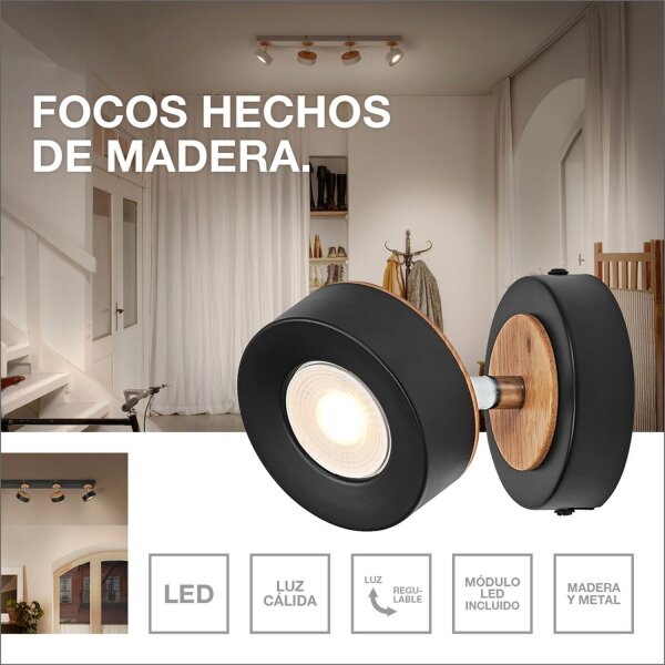 LED Deckenstrahler verstellbar Holz Weiß 3000 K OSRAM