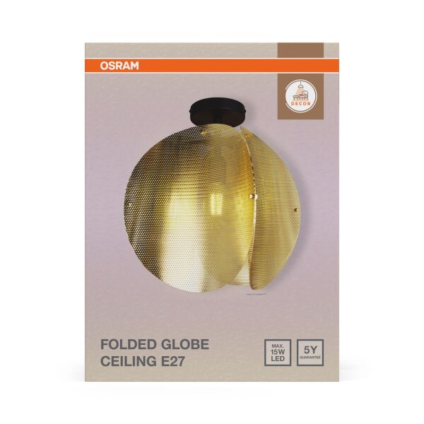 Deckenleuchte Gold Schwarz Stahl E27 38 cm Modern OSRAM