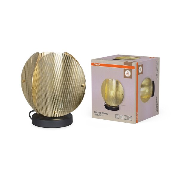 Tischlampe Gold Schwarz Stahl E27 25,5 cm modern OSRAM