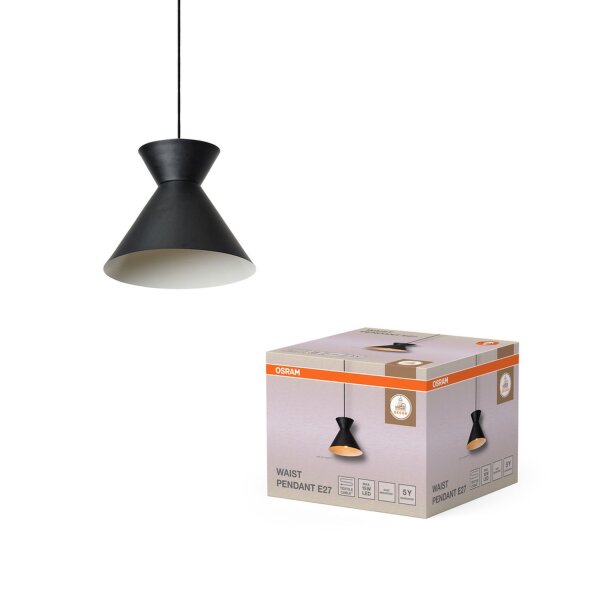 Hängelampe verstellbar Schwarz E27 Ø20 cm OSRAM