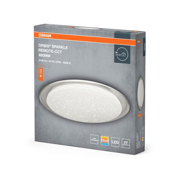 LED Deckenlampe CCT Weiß Alu 2800-6000K Ø50cm OSRAM