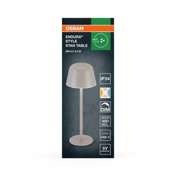 LED Akku Tischleuchte dimmbar CCT Beige 6000 K OSRAM