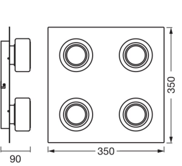 LED Deckenlampe Click-CCT CCT Schwarz Glas IP44 OSRAM