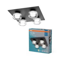 LED Deckenlampe Click-CCT CCT Schwarz Glas IP44 OSRAM