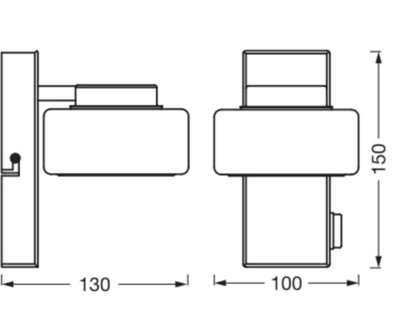 LED Wandlampe Click-CCT Metall Chrom Glas IP44 OSRAM