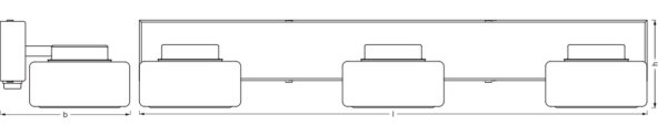LED Wandlampe Click-CCT Metall Schwarz Glas IP44 B:50cm