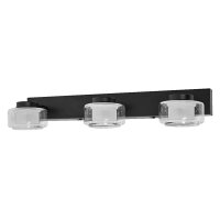 LED Wandlampe Click-CCT Metall Schwarz Glas IP44 B:50cm