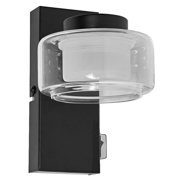 LED Wandlampe Click-CCT Metall Schwarz Glas IP44 OSRAM