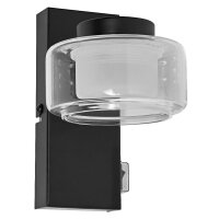 LED Wandlampe Click-CCT Metall Schwarz Glas IP44 OSRAM