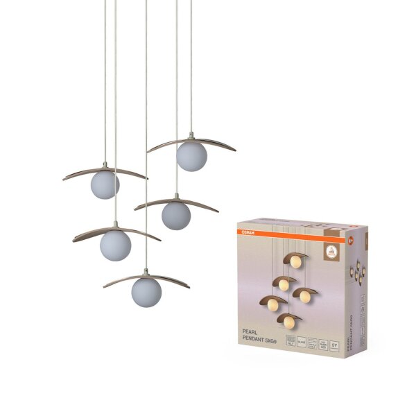Pendelleuchte Glas Filz Beige G9 Ø50 cm OSRAM