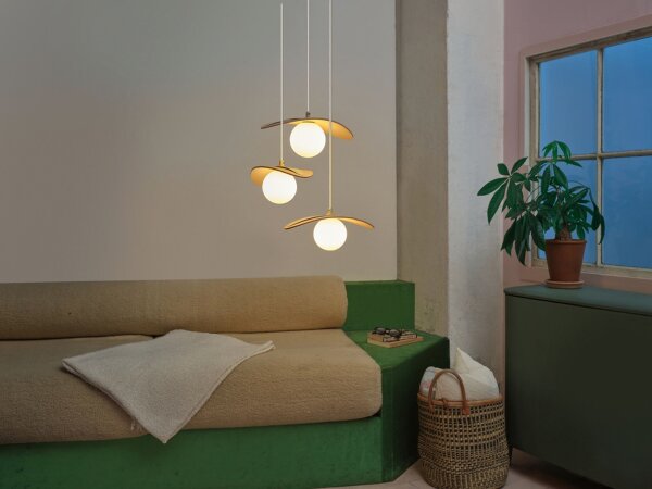 Hängelampe Filz Glas Beige G9 Ø34,5 cm modern OSRAM