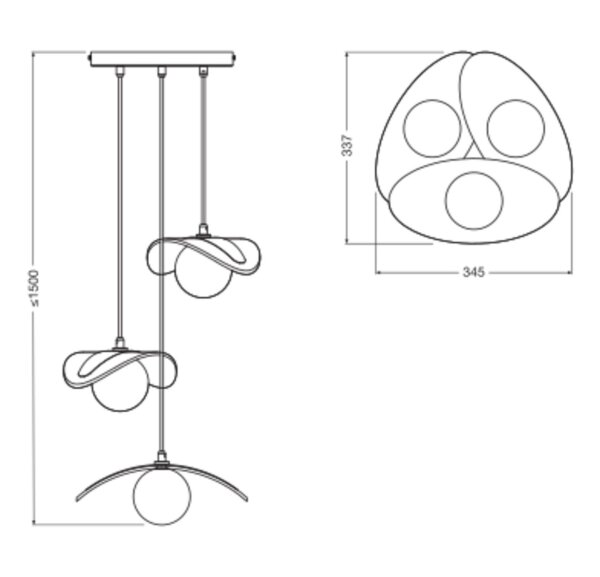 Hängelampe Filz Glas Beige G9 Ø34,5 cm modern OSRAM