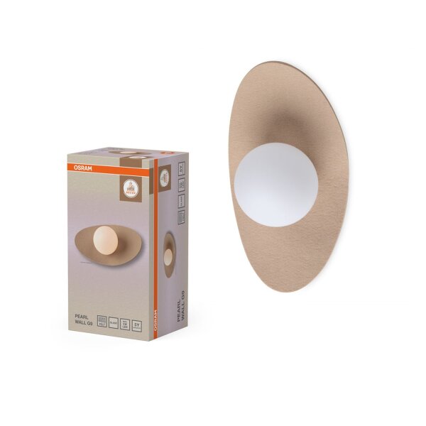 Wandlampe Glas Filz Beige G9 H:15 cm modern OSRAM