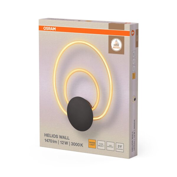 LED Wandleuchte Metall Dunkelgrau 3000 K B:33,5cm OSRAM