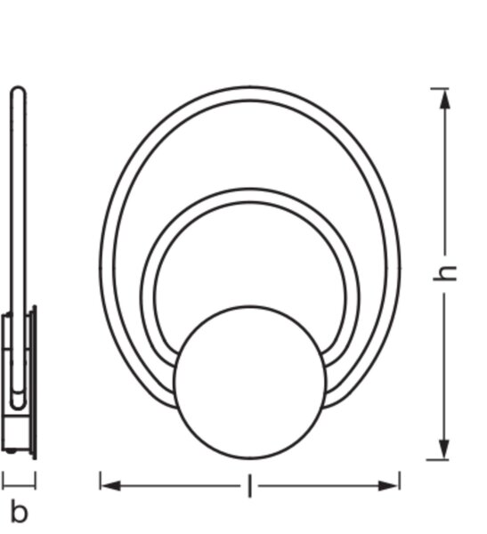 LED Wandleuchte Metall Dunkelgrau 3000 K B:33,5cm OSRAM