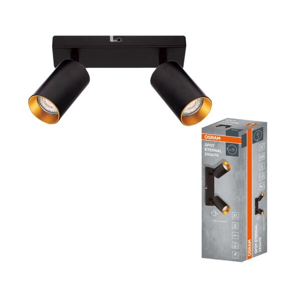 Spot schwenkbar flexibel Schwarz Gold Metall GU10 OSRAM
