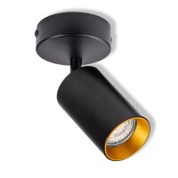 Deckenstrahler Metall Schwarz Gold flexibel GU10 OSRAM