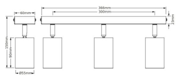 Deckenstrahler schwenkbar Schwarz Gold Metall GU10 37cm