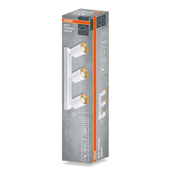 Deckenspot verstellbar flexibel Weiß Gold GU10 OSRAM