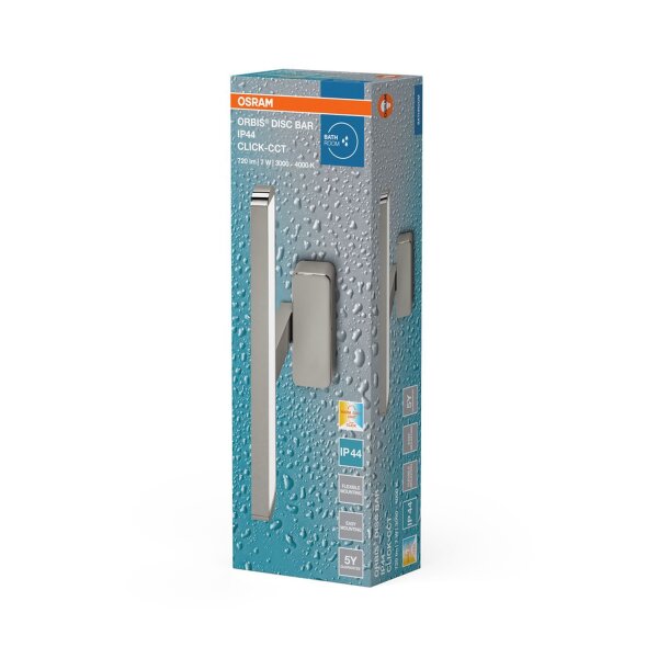 LED Spiegelleuchte Chrom Alu 3000-4000K IP44 OSRAM