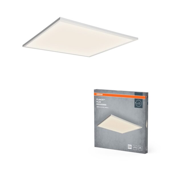 LED Deckenleuchte Weiß Alu 4000 K L:59,5cm eckig OSRAM