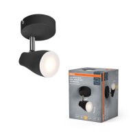 LED Deckenspot schwenkbar Schwarz Metall GU10 OSRAM