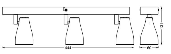 LED Deckenspot schwenkbar Metall Schwarz GU10 OSRAM