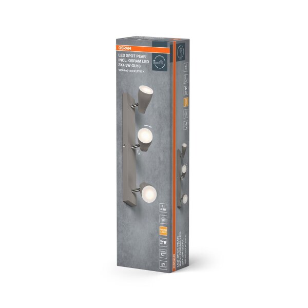 LED Deckenspot Grau Metall schwenkbar GU10 OSRAM