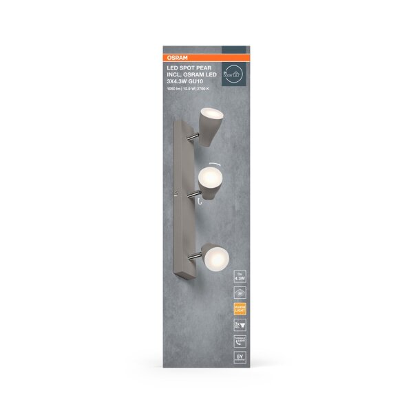 LED Deckenspot Grau Metall schwenkbar GU10 OSRAM