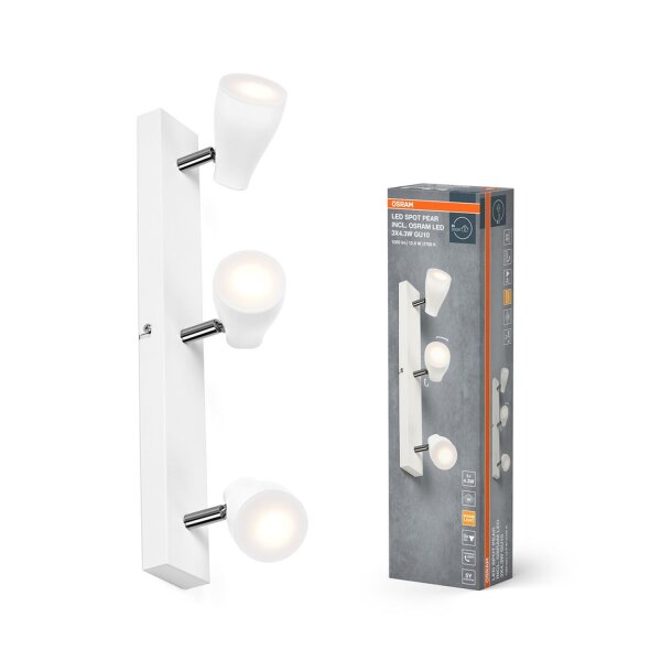 LED Deckenspot schwenkbar Weiß Metall GU10 L:44cm OSRAM