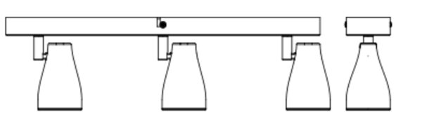 LED Deckenspot schwenkbar Weiß Metall GU10 L:44cm OSRAM