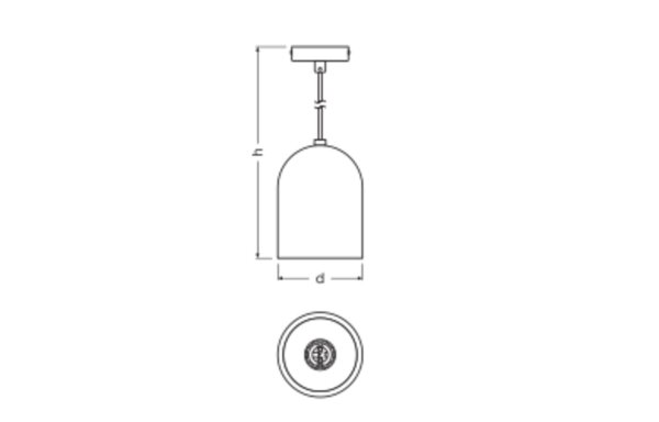 Pendelleuchte Schwarz Terrazzo Weiß E27 Ø15 cm OSRAM