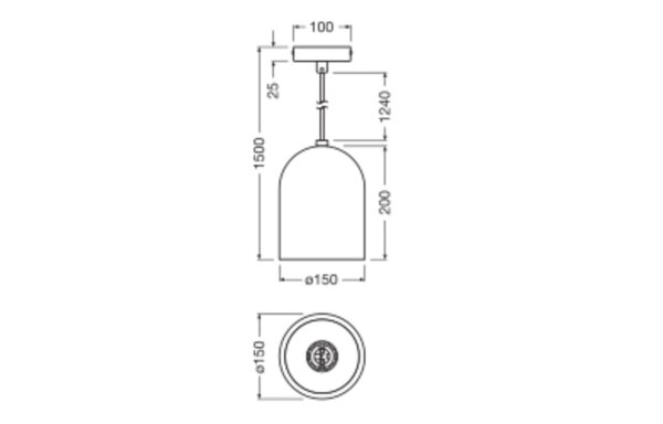 Pendelleuchte Schwarz Terrazzo Weiß E27 Ø15 cm OSRAM