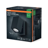 Wandstrahler verstellbar Schwarz Alu IP44 GU10 OSRAM