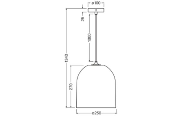 Pendelleuchte Karton E27 Braun Stahl L:25 cm OSRAM
