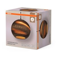 Hängelampe Karton E27 Braun Stahl L:26 cm OSRAM