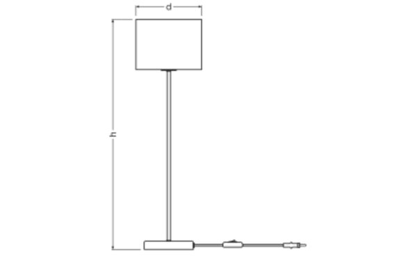 Stehlampe Karton E27 Braun Schwarz H:160 cm OSRAM