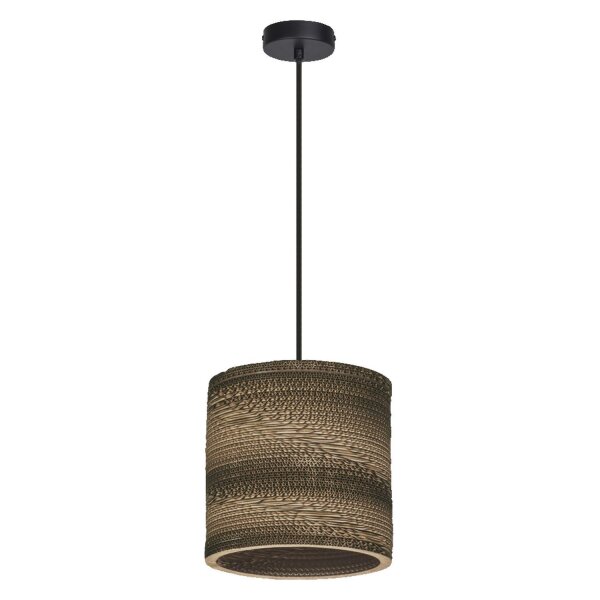 Hängelampe Karton E27 Schwarz Braun Stahl L:25 cm OSRAM