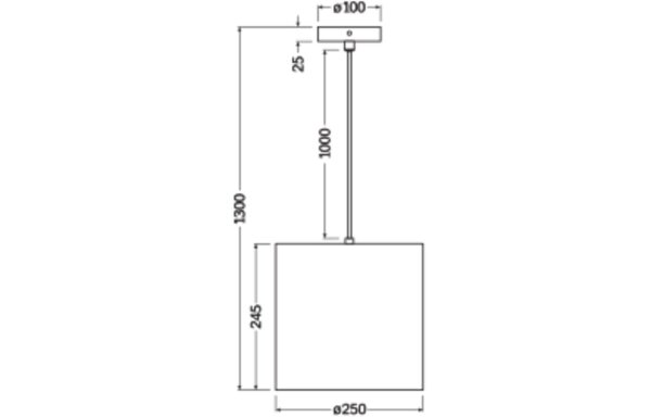 Hängelampe Karton E27 Schwarz Braun Stahl L:25 cm OSRAM
