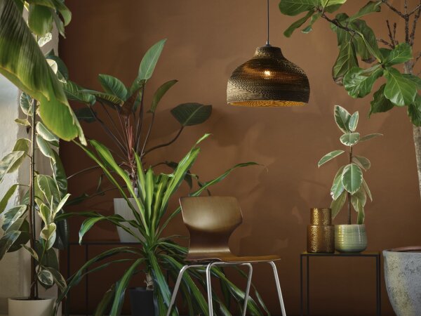 Hängelampe Karton E27 Braun Stahl L:36 cm OSRAM