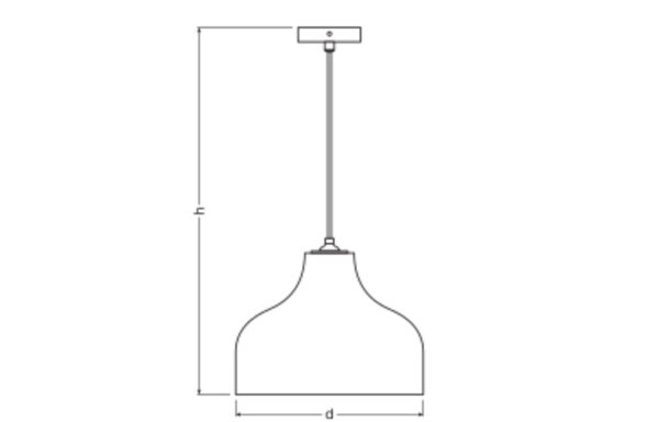 Hängelampe Karton E27 Braun Stahl L:36 cm OSRAM