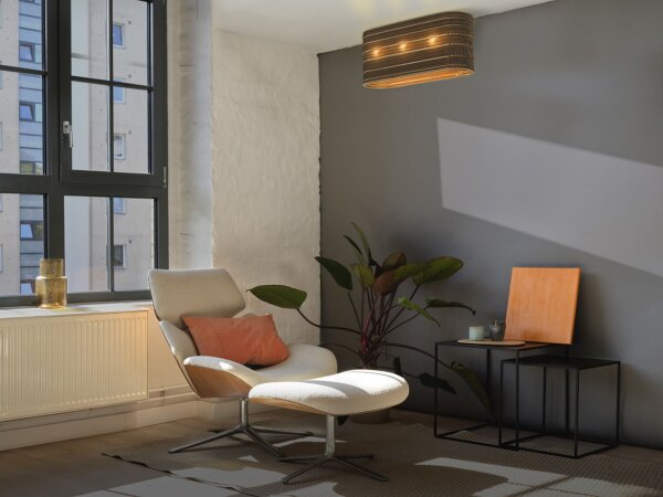 Wandleuchte Karton E27 Braun Stahl L:60 cm OSRAM