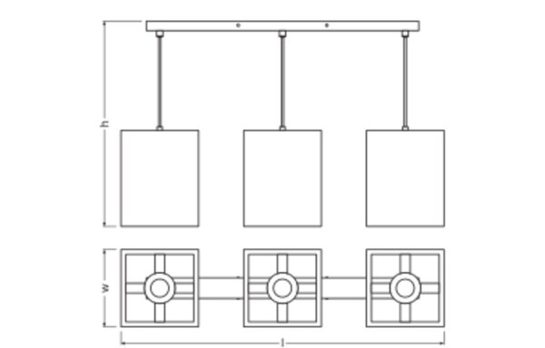 Pendelleuchte 3-flammig E27 Stahl L:83 cm OSRAM