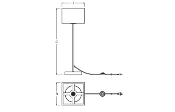 Stehleuchte Karton E27 Schwarz Braun H:160 cm OSRAM