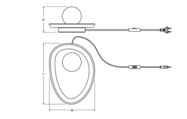 Tischleuchte Akazie Glas Metall G9 H:32,5 cm OSRAM