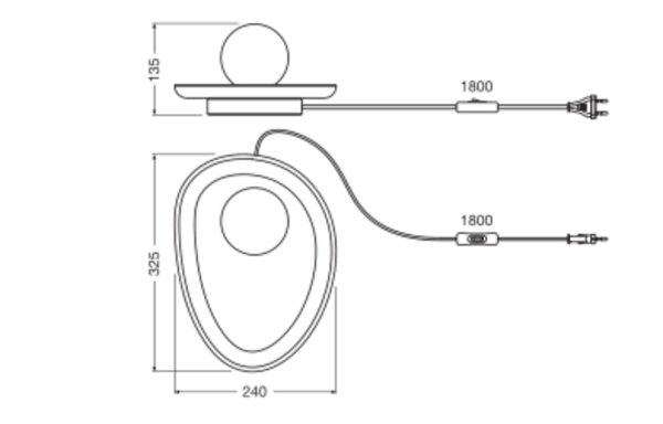 Tischleuchte Akazie Glas Metall G9 H:32,5 cm OSRAM