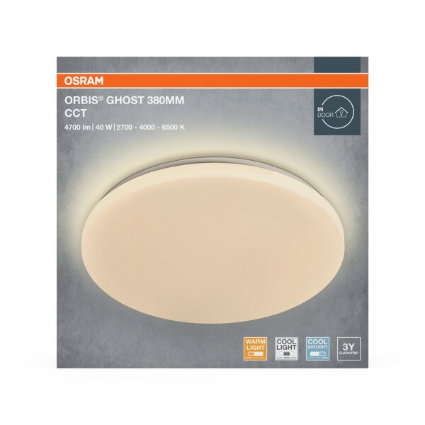 LED Deckenleuchte Metall Weiß 2700-6500K Ø38cm OSRAM